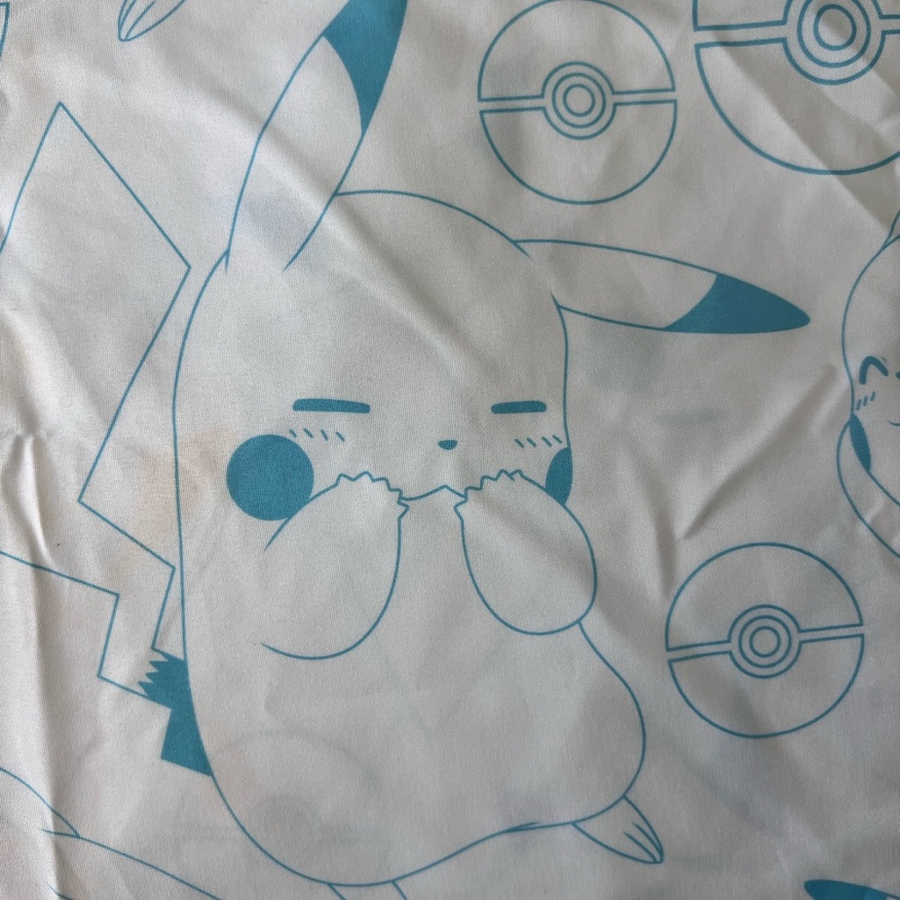 Pokémon Twin Flat Sheet‎ White Teal Yellow